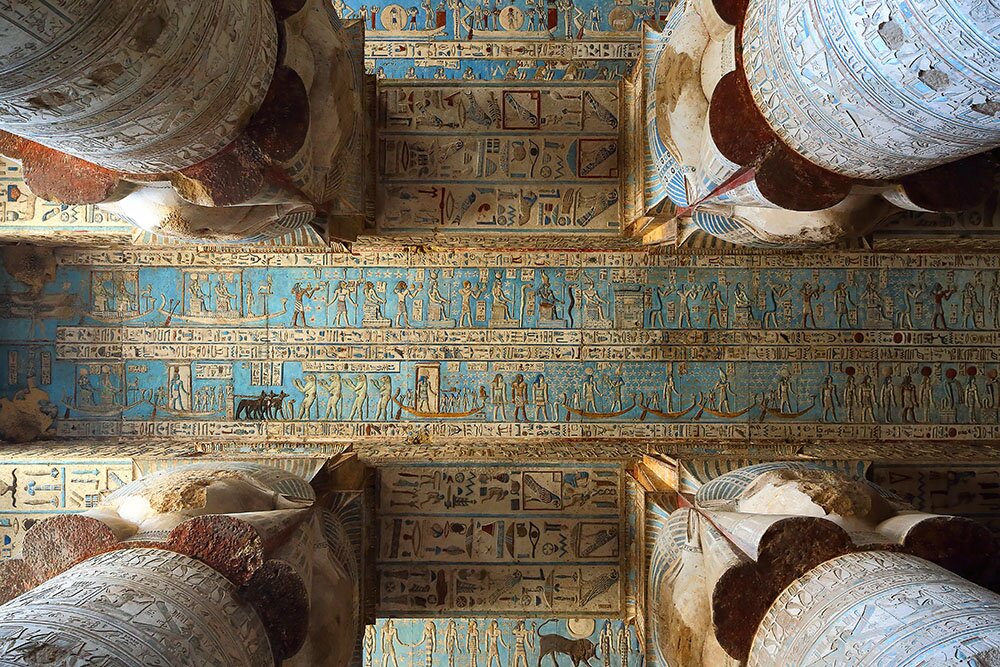 Потолок храма Хатхор в Дендере (Египет)